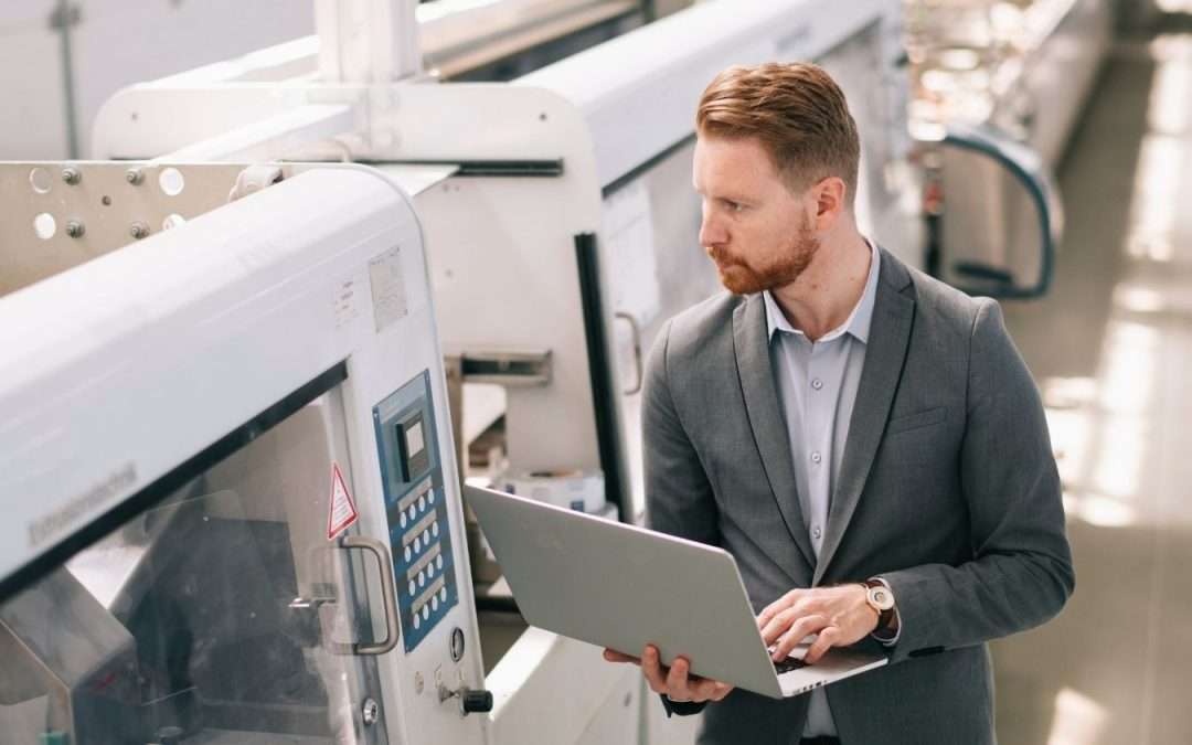 Manufacturing executive on manufacturing floor